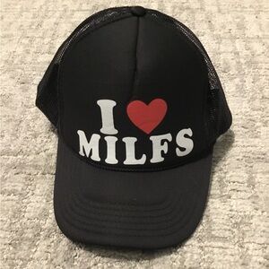 Black Trucker Hat with Red Heart